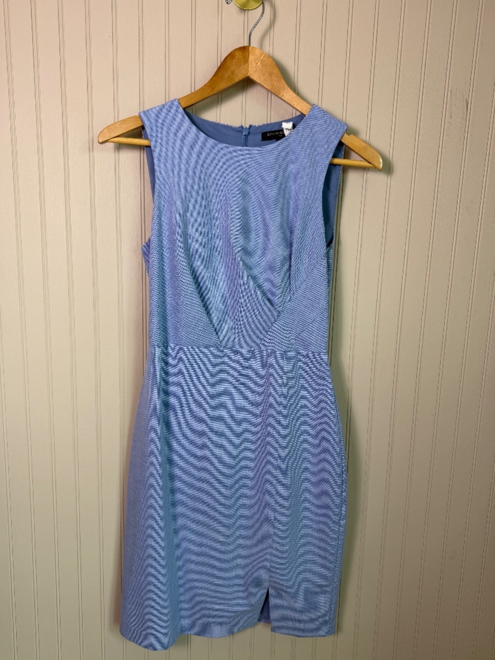 Banana Republic Blue Sheath Dress Size 2 Sleeveless Twist Waist Workwear